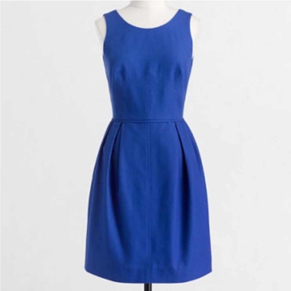 J. Crew Factory Women’s Blue Pointe Pleated Sleeveless Fit & Flare Dress Size 4